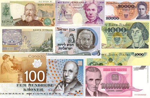 Great scientists on banknote currencies from around the world - HeadStuff.org