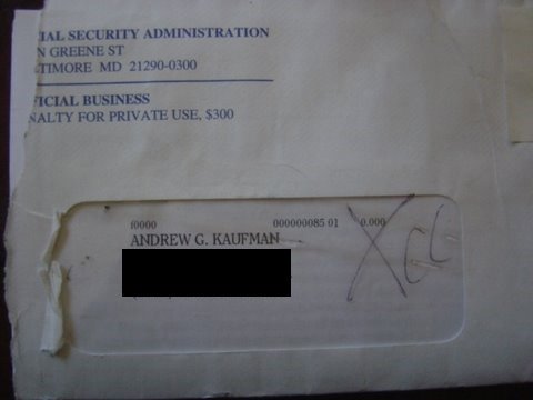 A letter from the National Security Administration addressed to Andy Kaufman, Andrew G. Kaufman - HeadStuff.org