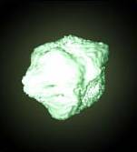 A chunk of radium metal, glowing in darkness, RA 88, radioactive, Marie Curie - HeadStuff.org