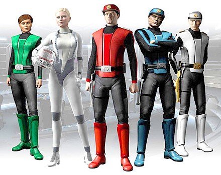 all characters from Gerry Anderson's New Captain Scarlet, Red, White, Green, Blue, Pinewood Studios, Hypermarionation, Thunderbirds - HeadStuff.org