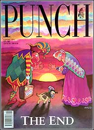Punch magazine, final issue, 2002, last cover, final cartoon, satire - HeadStuff.org