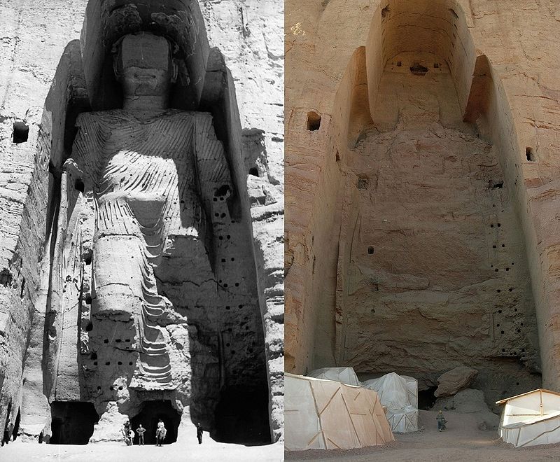 Bamiyan buddha, Hindu Kush mountain, Cultural heritage in peril, ancient victims of modern warfare in the middle east, israel, irag, afghanistan, syria, iran, palestine, jerusalem, ancient artifacts, destroyed, stolen, pillaged, religious extremism, buddha, muslim, islam, jewish - HeadStuff.org