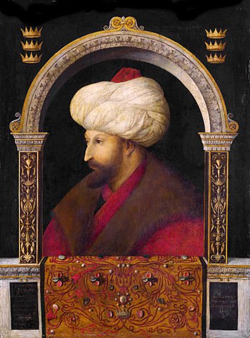 Mehmed II, possibly the greatest of the Ottoman Emperors. Painting from life by the Italian painter Gentile Bellini, dracula, enemy of romania, hungary, vlad the impaler, dracula, real story, war - HeadStuff.org
