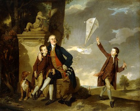 George senior, Charles Lionel and George Robert Fitzgerald in happier times. George Robert is the boy flying the kite - HeadStuff.org