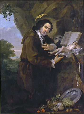 A portrait of Sir Francis Dashwood, painted by William Hogarth in a style parodying paintings of St Francis of Assisi. The face peering out of the halo is John Montagu, Hellfire clubs - HeadStuff.org