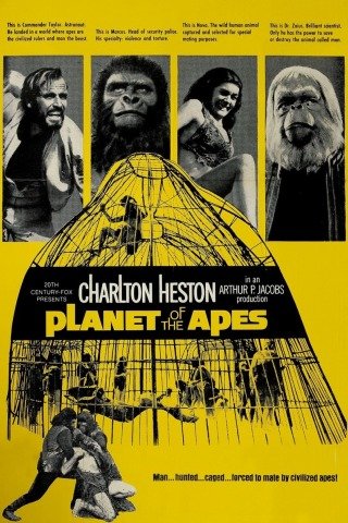 Planet of the Apes 1968 Film Poster Charlton Heston Sci-fi Damn Dirty Ape - HeadStuff.org