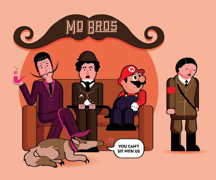 Sheen Flynn, Illustration, Mean Bros, Mo bros, moustaches, movember illustrations - HeadStuff.org