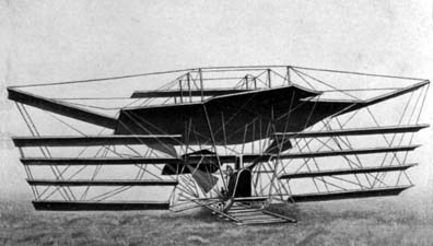 Hiram Maxim’s plane. The multiple wings was needed to lift the immense weight of the engines, but they were inherently unstable, terrible inventors, evil - HeadStuff.org