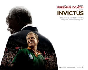 Invictus movie poster and review of the film by clint eastwood starring matt damon and morgan freeman about the south african rugby team - HeadStuff.org