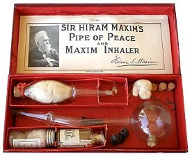 Hiram Maxim's inhaler invention, vapour, first inhaler, first use of menthol, inventor, 19th, 20th century, WW1 - HeadStuff.org