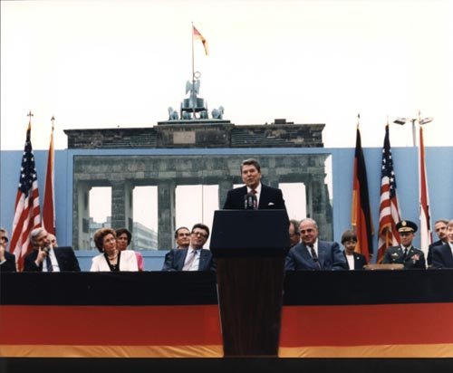 President Reagan’s visit to Berlin in 1987 for the 750th anniversary of its founding. His “Tear down this wall!” speech received little coverage at the time, but later became an iconic moment in the mythology of the Wall’s fall - HeadStuff.org