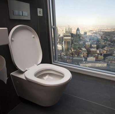 Toilet and view from The Shard, London, loo with a view, poo, world toilet day, people have nowhere to go toilet, organisation, campaign, toilet information and history - HeadStuff.org