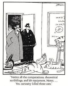 the far side by gary larsson curiosity killed the cat, first of january - HeadStuff.org