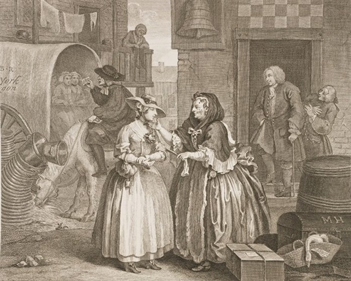 In the first plate of Hogarth’s famous series “The Harlot’s Progress”, Francis Charteris appears in the doorway in the background, leering at the heroine - HeadStuff.org