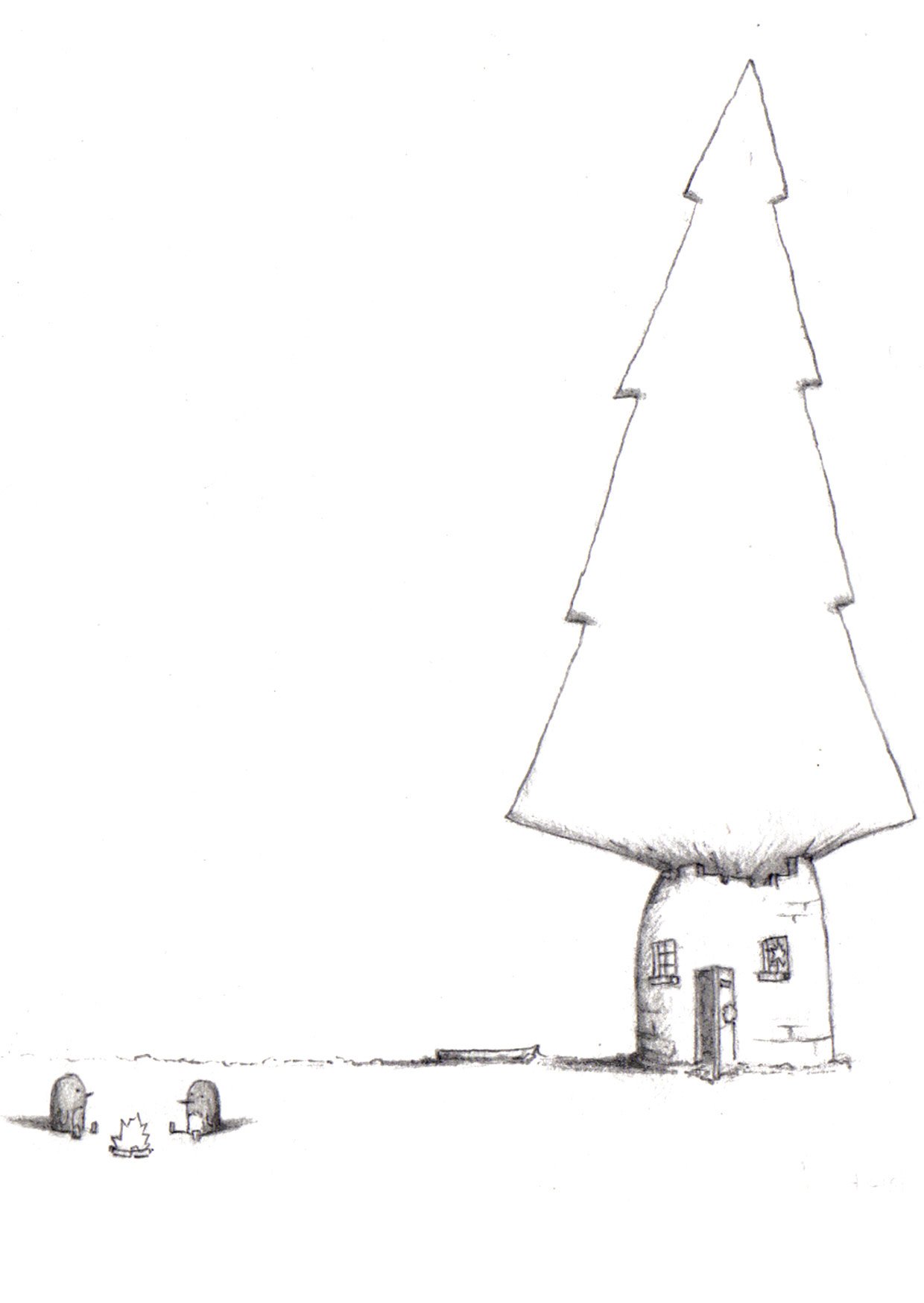 happy christmas, merry, xmas, illustration, christmas cards, jacob stack, art, artist, cute christmas drawings and cards, penguin reindeer snowman dinosaur, festive - HeadStuff.org