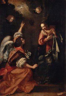 Renaissance painting of the Biblical scene of Gabriel appearing to Mary - HeadStuff.org