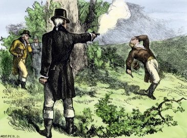 Painting of the duel between Burr and Hamilton - headstuff.org
