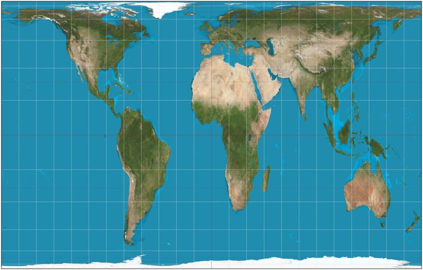 Peter-Gall Projection. Accurate map of the world. Earth Observations 1: Forestry - Headstuff.org
