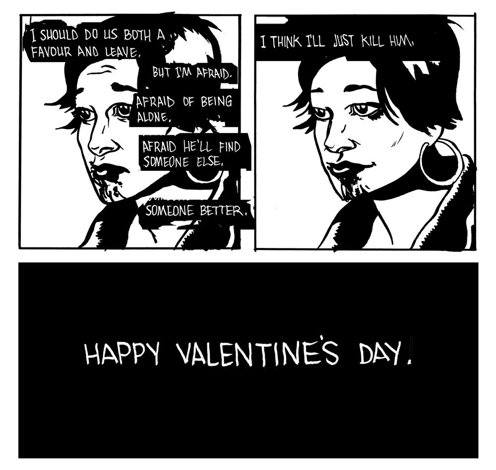 Happy valentine's day comic cartoon by mike heneghan about vampires in love - HeadStuff.org
