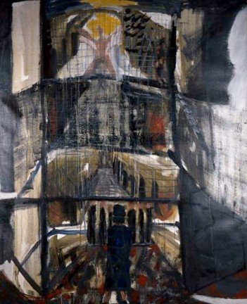 Brian Maguire,The Big House, 1988, Acrylic on canvas, 206 x 166 cm Purchased from donations given to the Hugh Lane Gallery Trust, 2005.