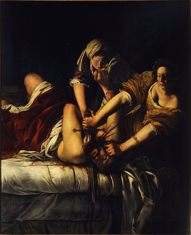 Judith Slaying Holofernes (1614–20) Oil on canvas 199 x 162 cm Galleria degli Uffizi, Florence-Headstuff.org