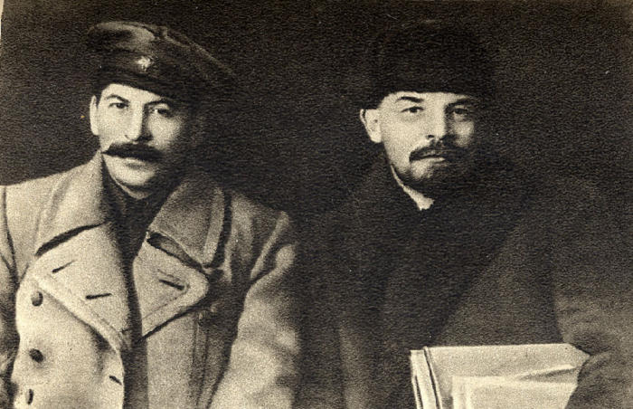 This is a young Stalin and Lenin. Good lads.