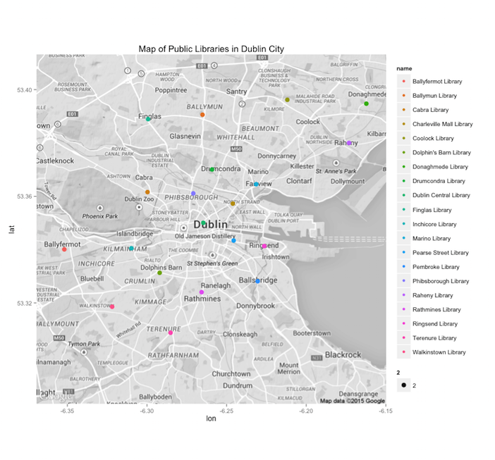 Map of public libraries Dublin