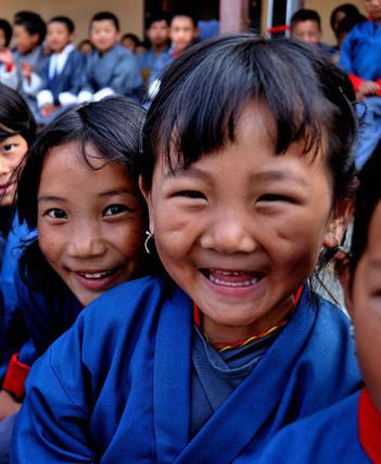 Happy kids in Bhutan