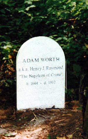 Adam Worth's tombstone - headstuff.org