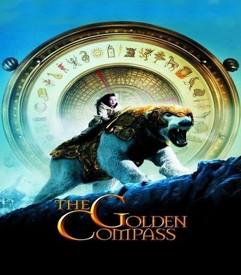 Poster for the 2007 film adaptation of Northern Lights, entitled 'The Golden Compass'.