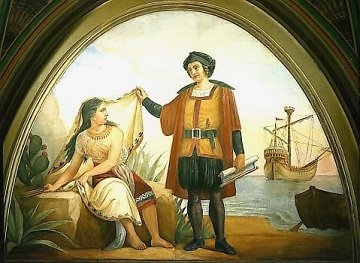 Painting of Columbus in the US Capitol - headstuff.org