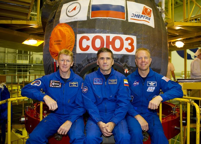 Astronauts Tim Peake, Yuri Malenchenko & Tim Kopra