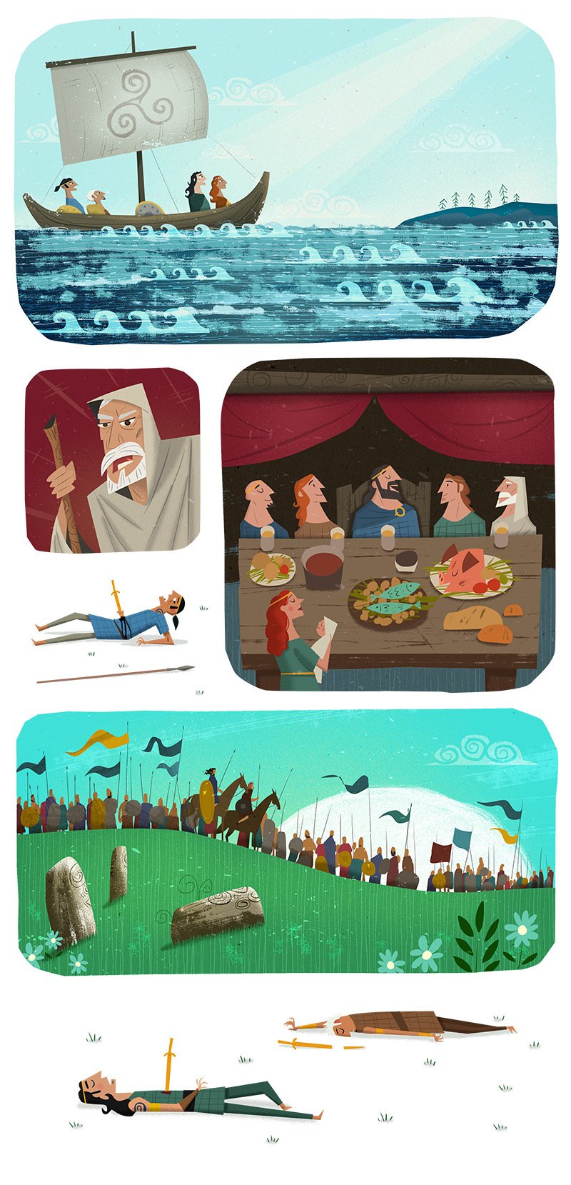 Celtic Myths & Legends book illustrations, Peter Donnelly headstuff.org