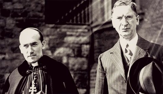 McQuaid and De Valera looking very serious