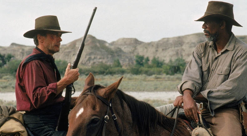 Clint Eastwood and Morgen Freeman in Unforgiven. - HeadStuff.org