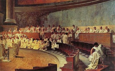 Cicero Denouncing Catiline, by Cesare Maccari - headstuff.org