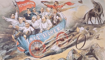 Cartoon about the Sherman Silver Act - headstuff.org