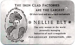 Card with Nellie Bly's face on it - headstuff.org