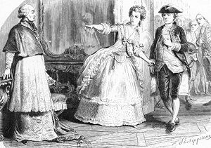 Marie Antoinette and Louis XVI confronting Cardinal de Rohan = headstuff.org