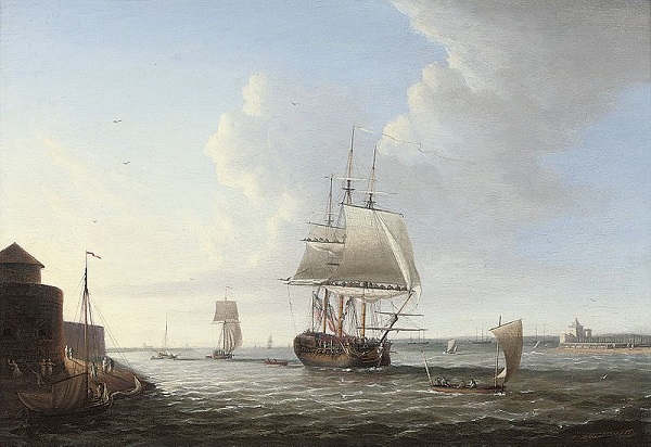 A ship in Portsmouth harbour in the 18th century - headstuff.org